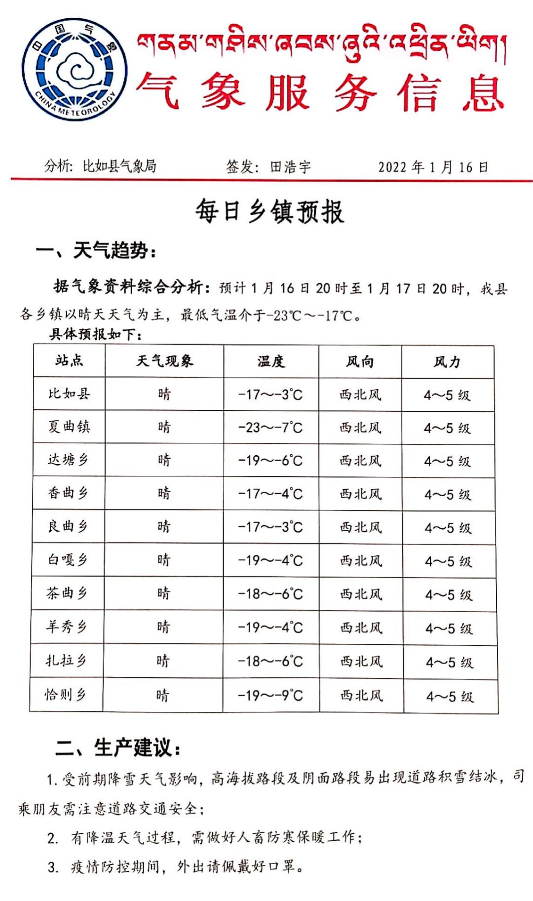 仁嘎村天气预报更新通知