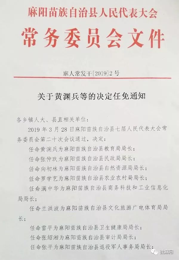 麻阳苗族自治县数据和政务服务局人事任命概览